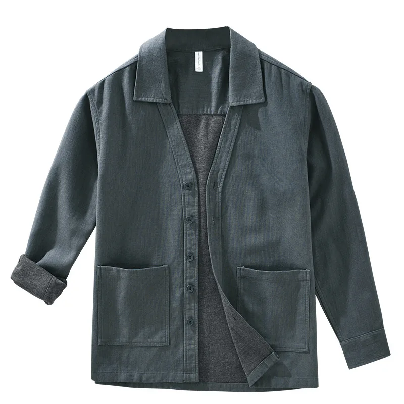Autumn New Vintage Cotton Linen Loose Comfort Jackets for Men Seagull Collar Sense of Layering Streetwear Men Tops ECY2521