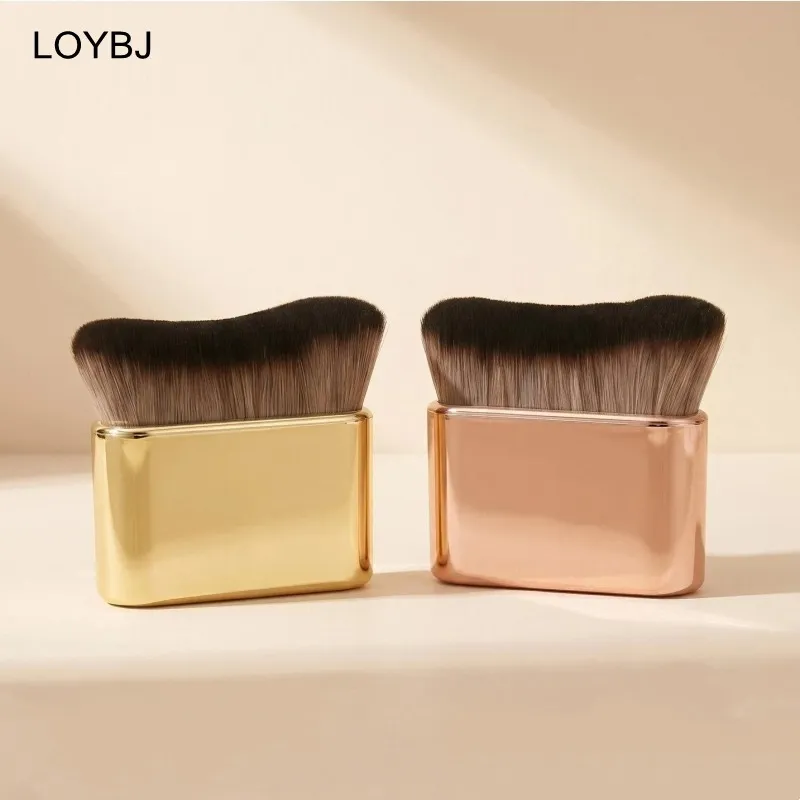 Pincel autobronzeador corporal dourado, pincéis macios de maquiagem portátil, escova autobronzeadora para base de pescoço, protetor solar, ferramentas aplicadoras de creme — image 6