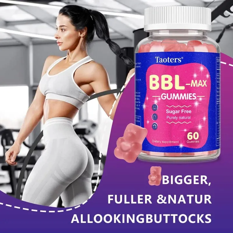 Γυναικεία ούλα μεγέθυνσης γλουτών - BBL- MAX Gummies - με πολυβιταμίνες και φυτικά εκχυλίσματα
