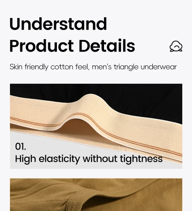 Men's pure cotton breathable and comfortable triangular underpants, mid-waist, skin-friendly and soft, teenagers' underpants 3256810188437944 — image 17