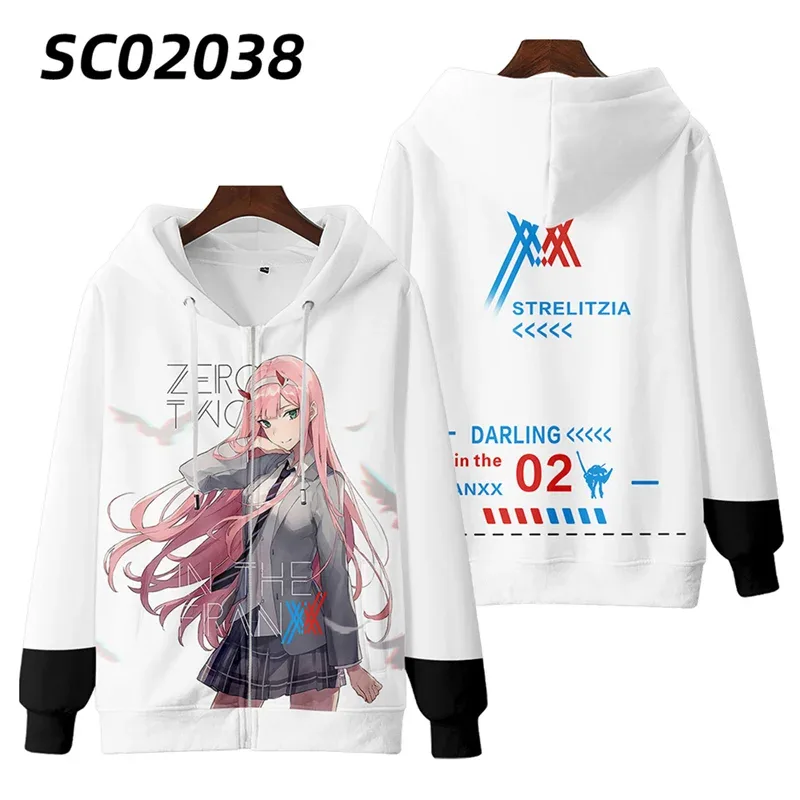Hot Japan Anime Darling In The Franxx Cosplay Zipper Hoodies 3D Druck Männer Frauen Hip Hop Trainingsanzug Zipper Hoodie Männer der Kleidung — image 4
