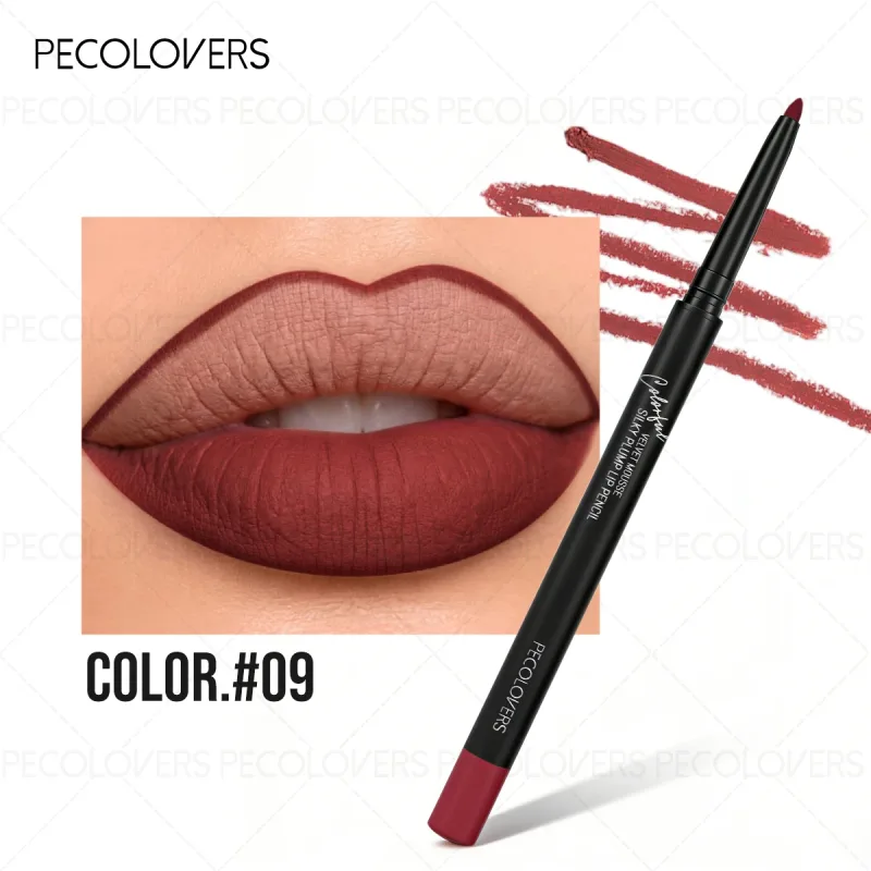 Ματ Lip Liner Φυσικό στυλό κραγιόν για όλους τους τύπους φωτός Ακριβής καθορισμός γραμμών χειλιών γυμνό ροζ μπεζ κόκκινο τόνους καθημερινό μακιγιάζ