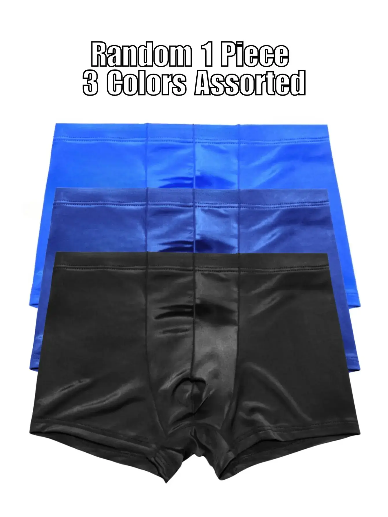 Men's Ice Silk Boxer Briefs Stretch Trunks Breathable Moisture Wicking Soft Underwear Random Color Sport Daily Home Casual Wear