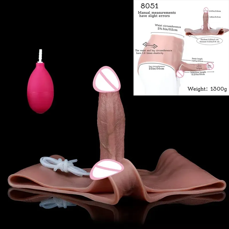 Σιλικόνη πρωκτικό βύσμα Squirting Dildo εσώρουχα με κοιλιακούς μύες συμπαγές πέος κολπικό πρωκτικό αυνανιστικό παιχνίδι σεξ για γυναίκες