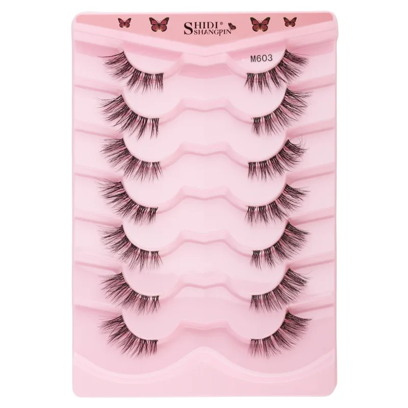 Half EyeLashes Φυσικές χνουδωτές ψεύτικες βλεφαρίδες Cat Eye Lash 3D Faux Mink Lashes Εργαλείο μακιγιάζ για επέκταση βλεφαρίδων με φτερωτές — image 10