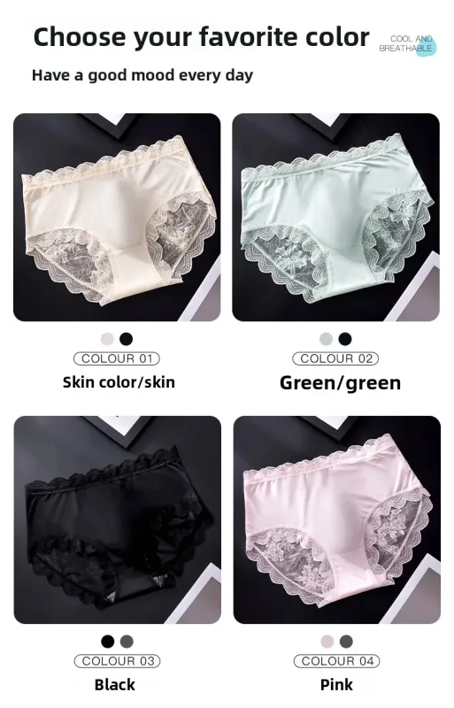 Men Sexy Luxury Ice Silk Briefs Scalloped Floral Lace Splicing 3D Contour Pouch Ultra Thin High Elastic Nightwear Underwear