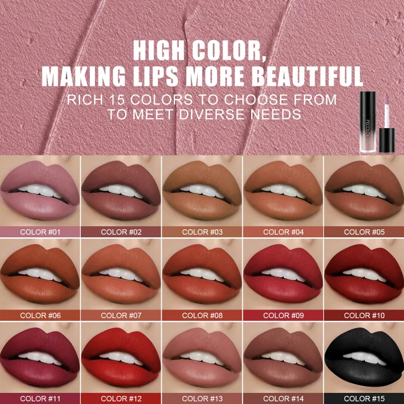 Πολλαπλών χρωμάτων Matte Velvet Lip Gloss Αδιάβροχο Αντικολλητικό Κύπελλο λείο κραγιόν για εφαρμογή υψηλής απόδοσης χρωμάτων — image 3