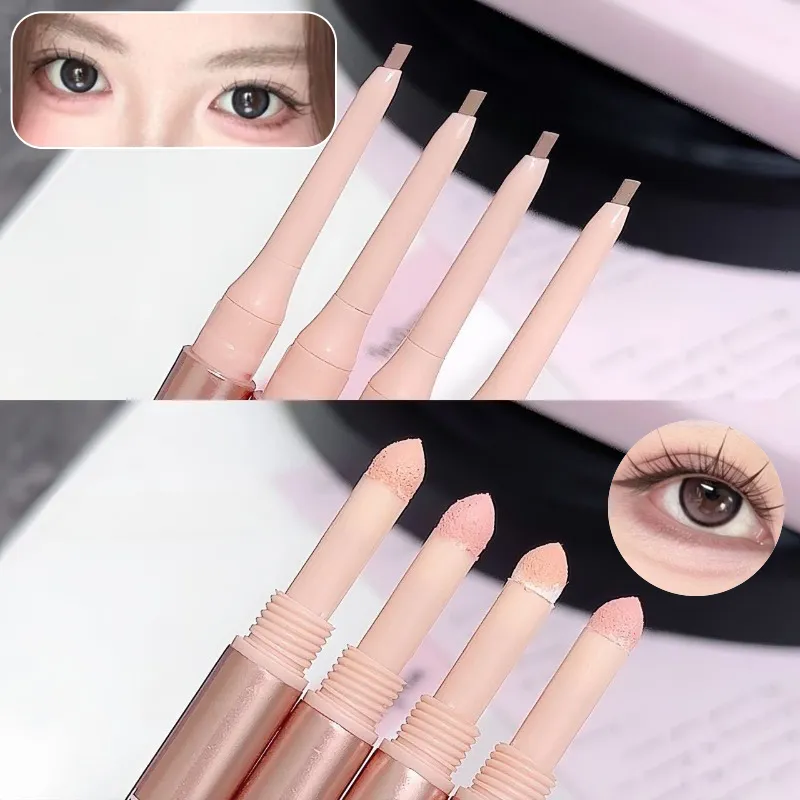 Double-ended Lying Silkworm Eyeliner Pencil Waterproof Natural 3D Under-Eye Brightener Shadow Pen Aegyosal Contour Eye Makeup