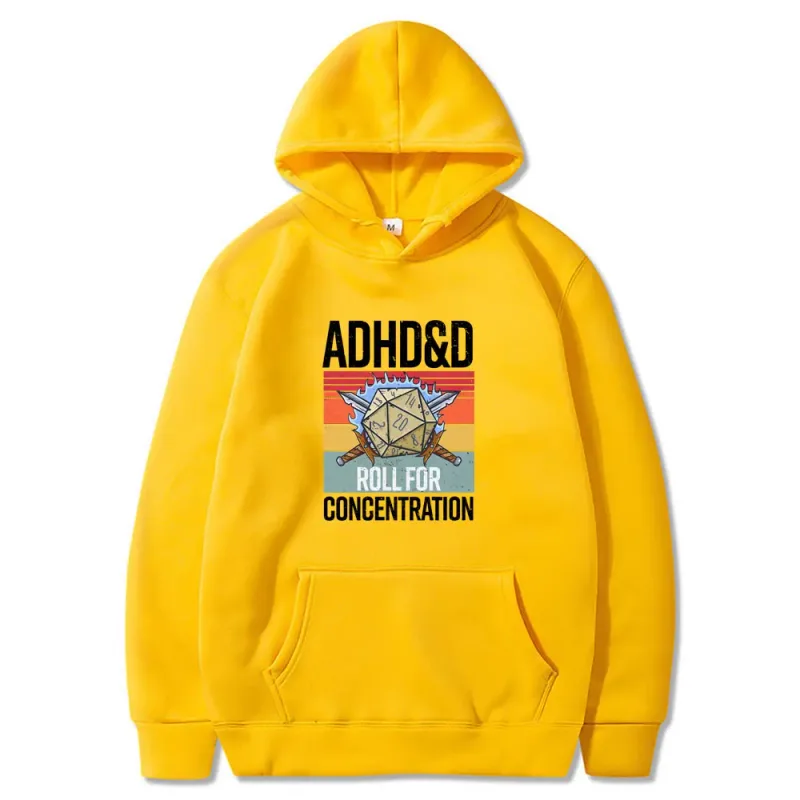 Rollo para concentración 2025 divertido jugador mazmorras DM RPG dados dragón Tops hombres mujeres algodón Vintage sudaderas y sudaderas con capucha
