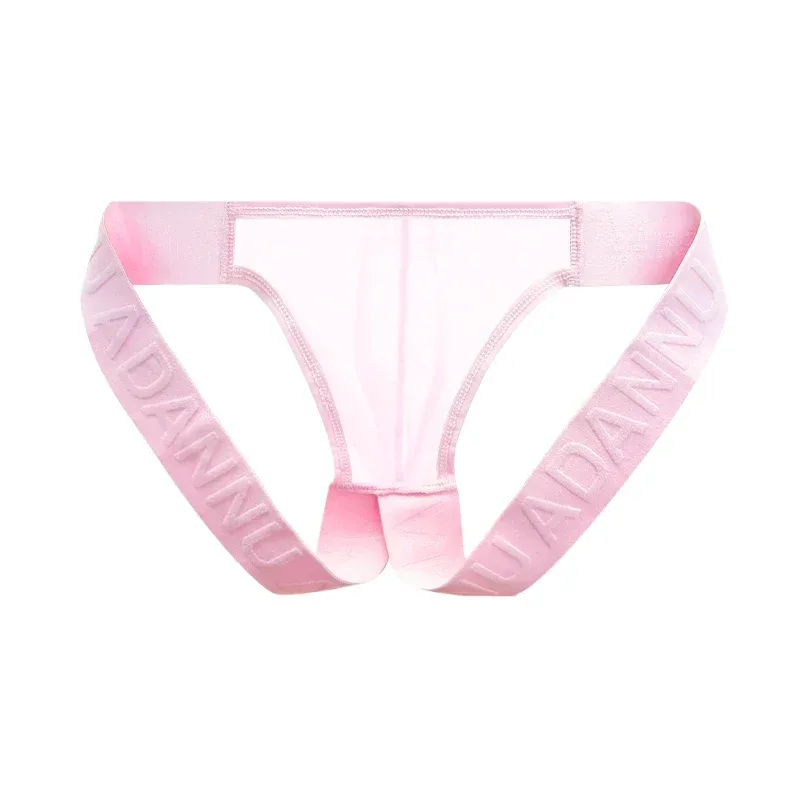 Trendy Men's Thong Comfortable Passionate Fitness Underwear Show Buttocks Personality Transparent Men Summer Triangle Brief — image 7