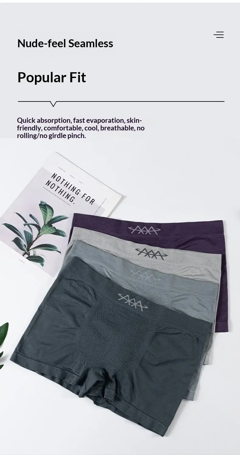 1pcs Seamless Underwear Men's Boxer Shorts High Stretch Underpants Breathable Panties Sexy Slim Lingerie Snug fit trunks — image 10