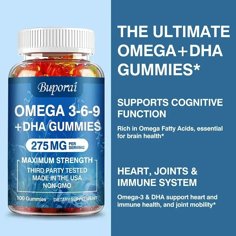 Omega 3 6 9 + DHA gumicukor - Az agy egészsége javítja a koncentrációt Memória javítja a vérkeringést a szem támogatása — image 5