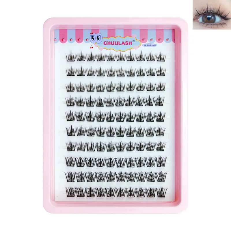 10 σειρές Cat Eye Single Cluster Fake Βλεφαρίδες Φυσικό μακιγιάζ Cosplay Ψεύτικες βλεφαρίδες Αυτοκόλλητο Φυσικό Wispy Lash Extension — image 14