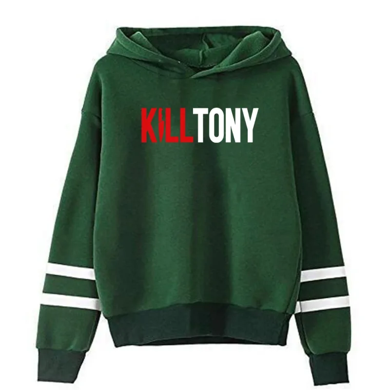 Kill Tony Merch 까마귀 유니섹스 포켓리스 평행 바 슬리브 streetwear 여성 남성 후드 티셔츠 웃긴 옷