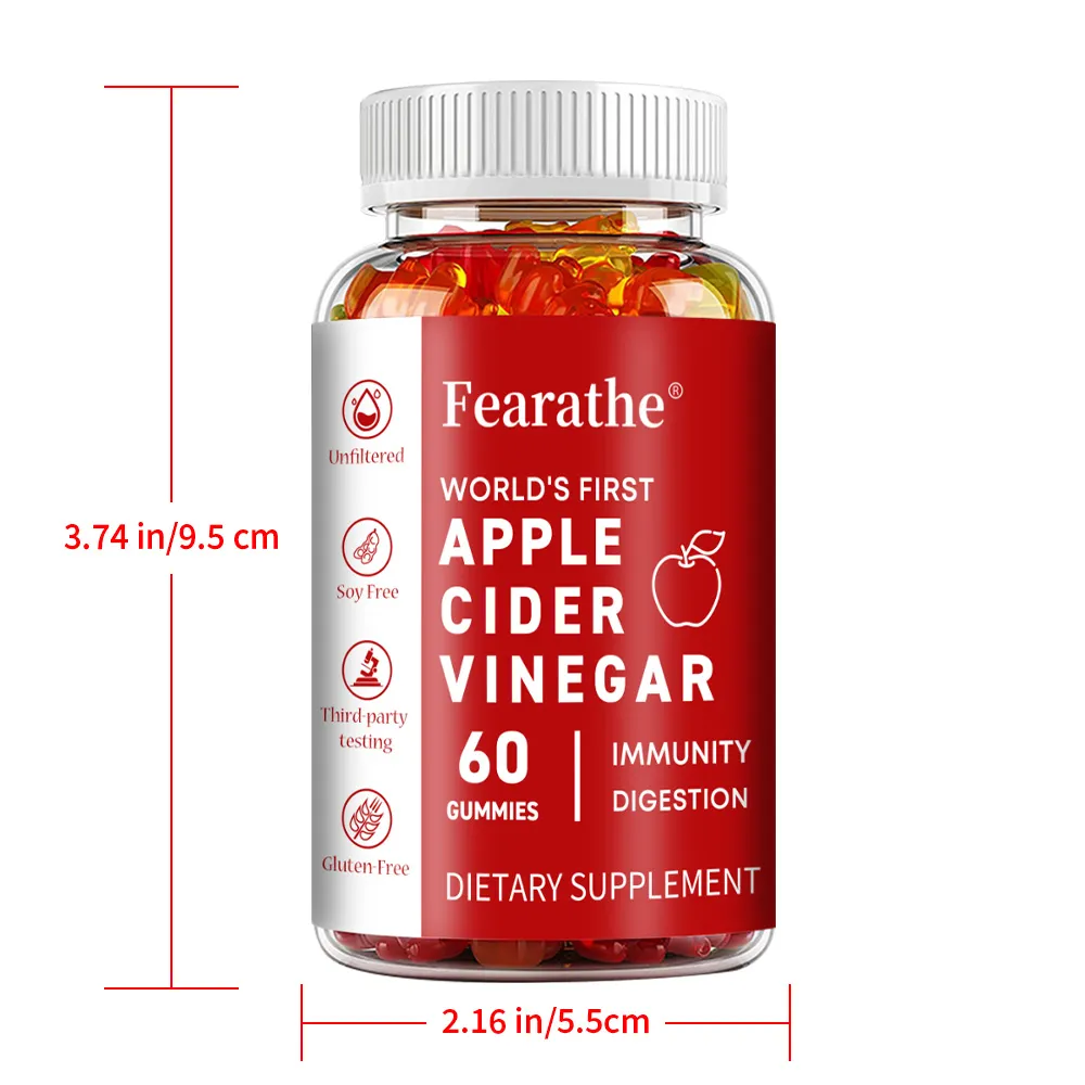 Apple Cider Vinegar Gummies - 60 Vegan Gummies - ACV Supplement for Detoxification Metabolism Energy Digestion & Gut Health — image 5