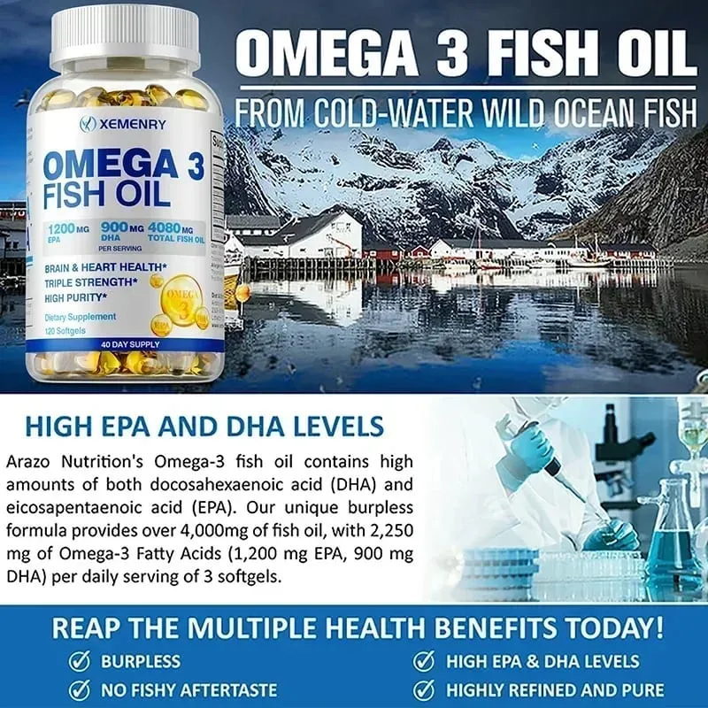 Omega-3 Fish Oil - Enhance Memory Concentration and Cognition Promote Brain and Eye Health Enhance Immune Function — image 5