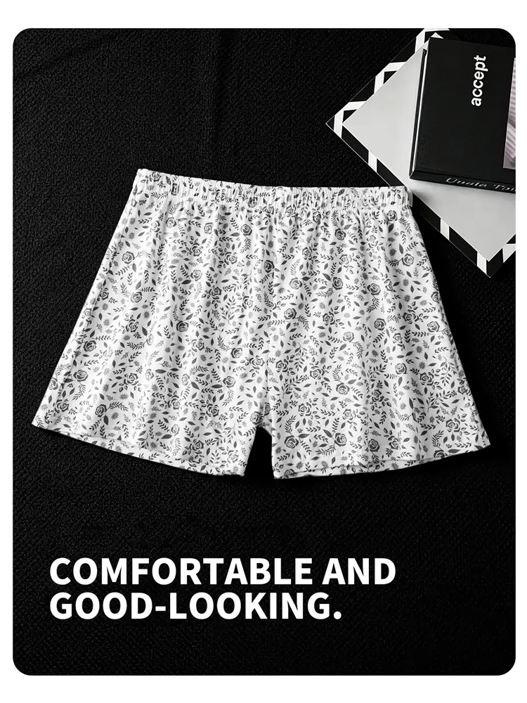 MiiOW 3/4/6Pcs Cotton Breathable Men Underwear Boxers Rose Print Man Underpants Skin-friendly Softness Mens Panties Boxer Briefs — image 9
