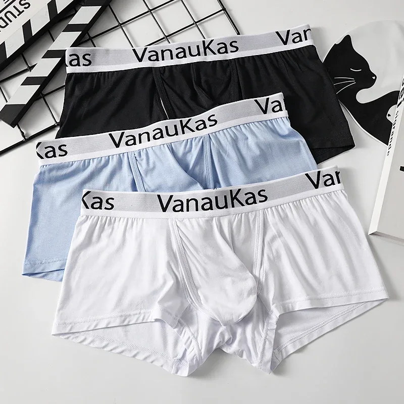 Mens Modal Underwear Boxer Shorts Convenient Pouch Opening for Male