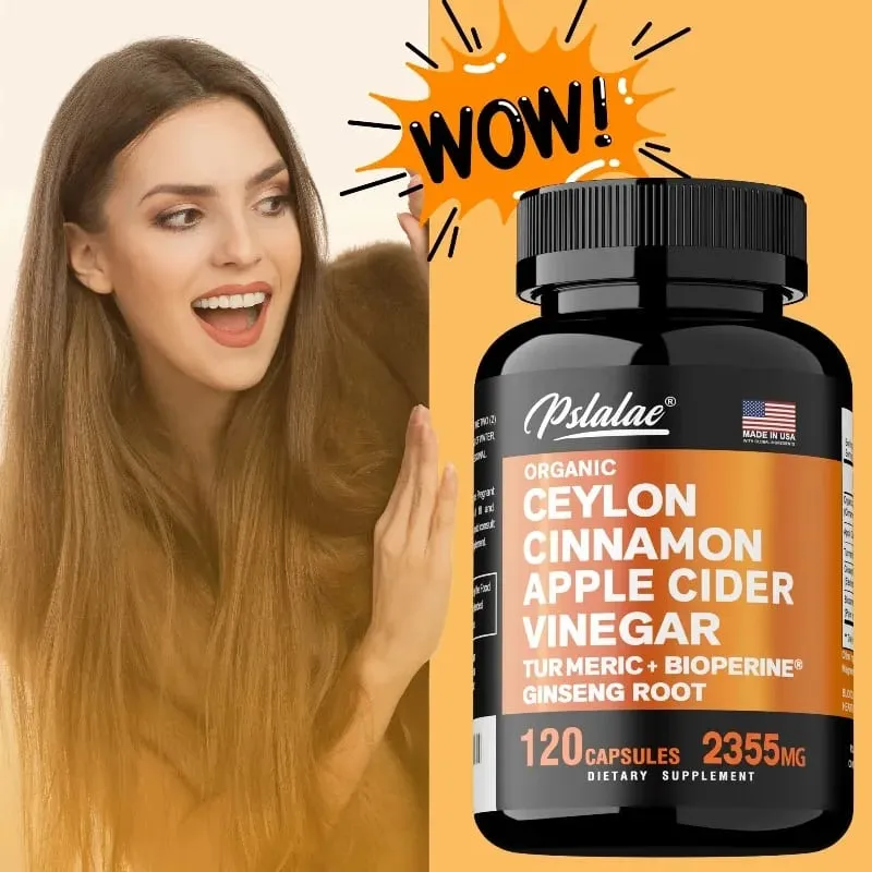 Organic Ceylon Cinnamon Capsules with Apple Cider Vinegar Turmeric Bioperine Supports Joint Brain Digestive & Heart Health — image 7