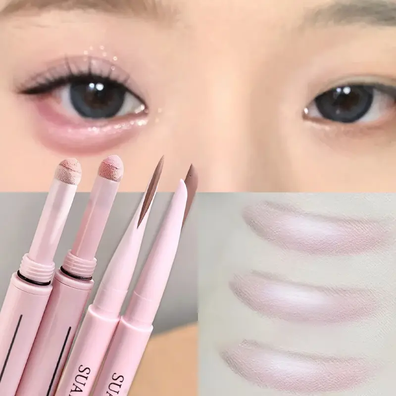 Dual End Glitter Matte Aegyosal Pen Brightening Highlight & Shadow Stick Eye Makeup Lying Silkworm Eyeliner Gel Pencil 애교살 펜 — image 2
