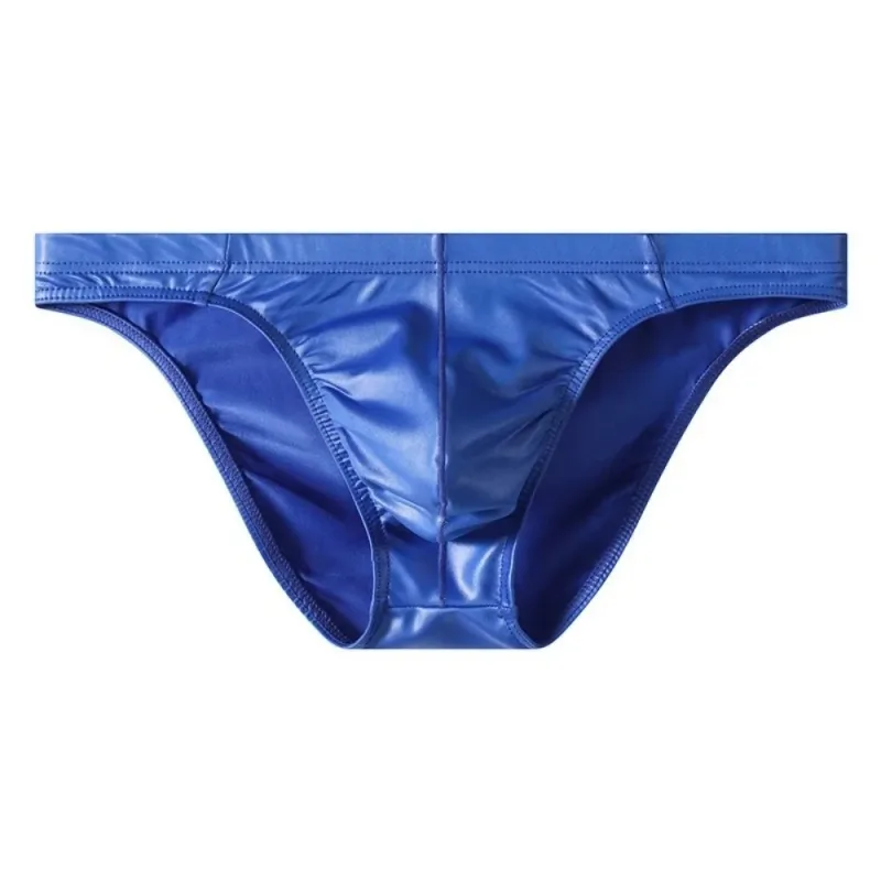 Comfortable Bulge Pouch Men Underwear Low Waist Lingerie Satin Silk Briefs Underpants Solid Color Panties Gifts