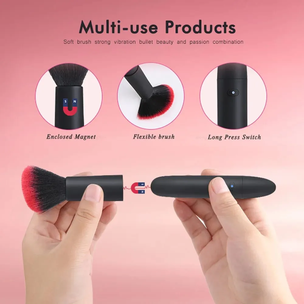 Electric Loose Powder Brush Multifunctional Quick Makeup Brush Blush 10 Gears Vibration Rechargeable Brush Tools — image 2