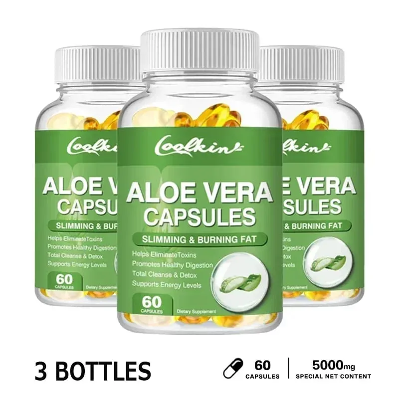 Aloe Vera Extract Capsules - Relieve Intestinal Constipation Promote Digestion Detoxify Control Appetite Burn Fat Non-GMOSu — image 11