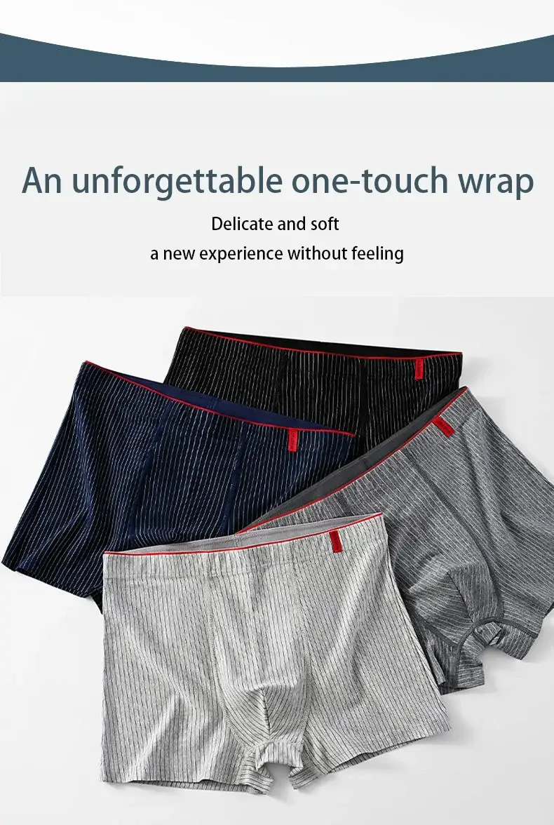 4Pcs Plus Size 6XL Men's Underwear 95% Cotton Boxer Soft Breathable Skin Friendly Individually Packed Fashionable — image 7