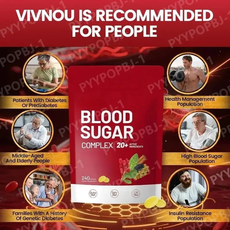 Συμπλήρωμα Blood Sugar Complex 240 Softgels Περιέχουν Πολυβιταμίνες & Κανέλα Bitter Gourd 20 Herbs Extract Υποστήριξη Καθημερινή Υγεία — image 5
