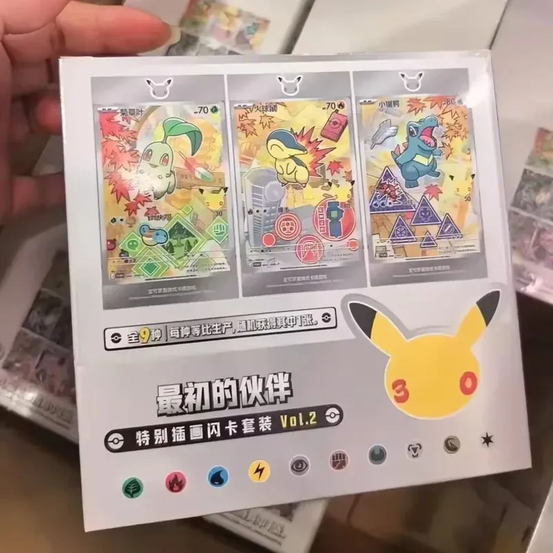 Original Pokemon 30th Anniversary Vol.1 Vol.2 Vol.3 Original Partner Special Illustration Set Gift Box PTCG Collectible Cards