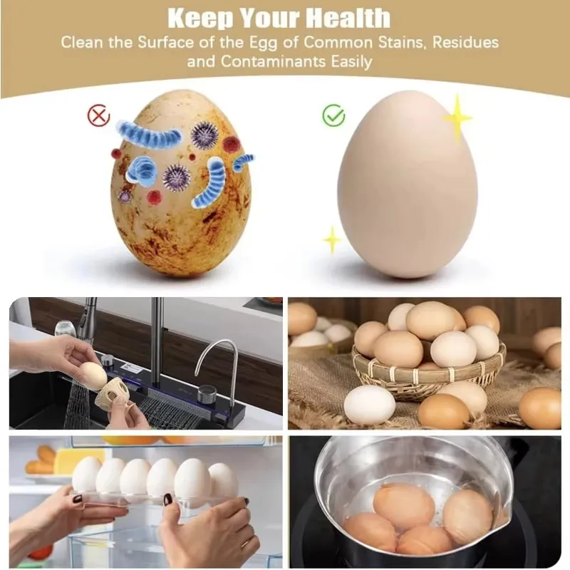Silicone Egg Washing Brush Specialized Egg Cleaner Tool Flexible Food Grade Scrubber for Farm Fresh Eggs Kitchen Use — image 3