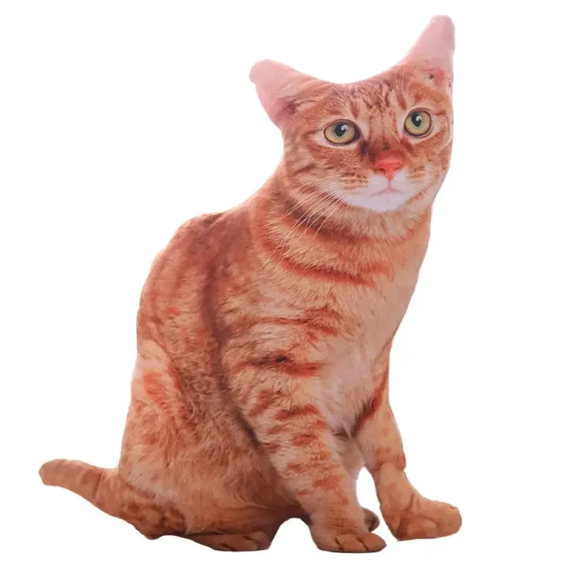 Plüss valósághű 3D macskababa puha rajzfilm szimuláció macska plüss párna töltött Kawaii plüss állatok játékpárna gyerekeknek lányoknak