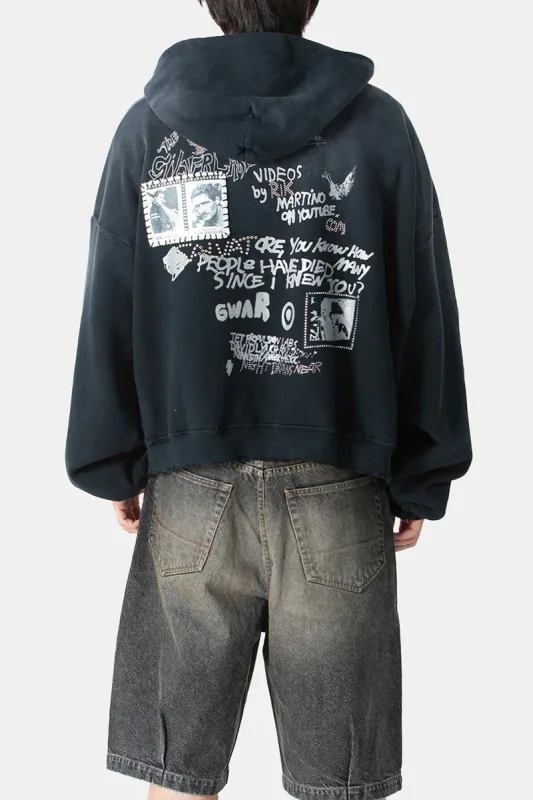 Nuevas sudaderas con capucha PALY de gran tamaño para hombre y mujer, cárdigan Vintage informal lavado negro dañado de la mejor calidad, sudaderas con cremallera — image 4