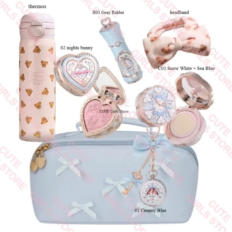 Σετ μακιγιάζ Flower Knows Bunny Garden Collection 6 χρωμάτων παλέτα σκιών ματιών ανάγλυφο Blusher Shine Κιτ κραγιόν Maquiagem