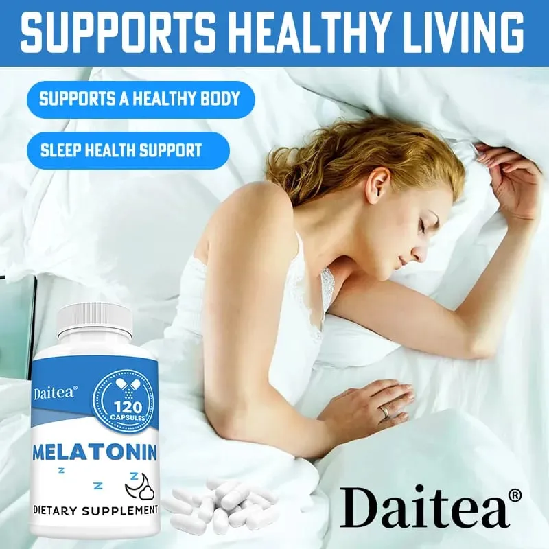 Melatonin Supplement Capsules 5 Mg - Natural Sleep Support Relaxation and Calmness Promotes Sleep Quality — image 2