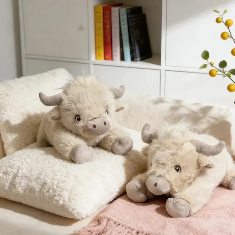 Δώρα γενεθλίων Μαξιλάρι 40 εκατοστών Highland Cow Γεμιστά Ζώα Μαξιλάρι βοοειδών ξαπλωμένος καναπές πλάτη — image 2