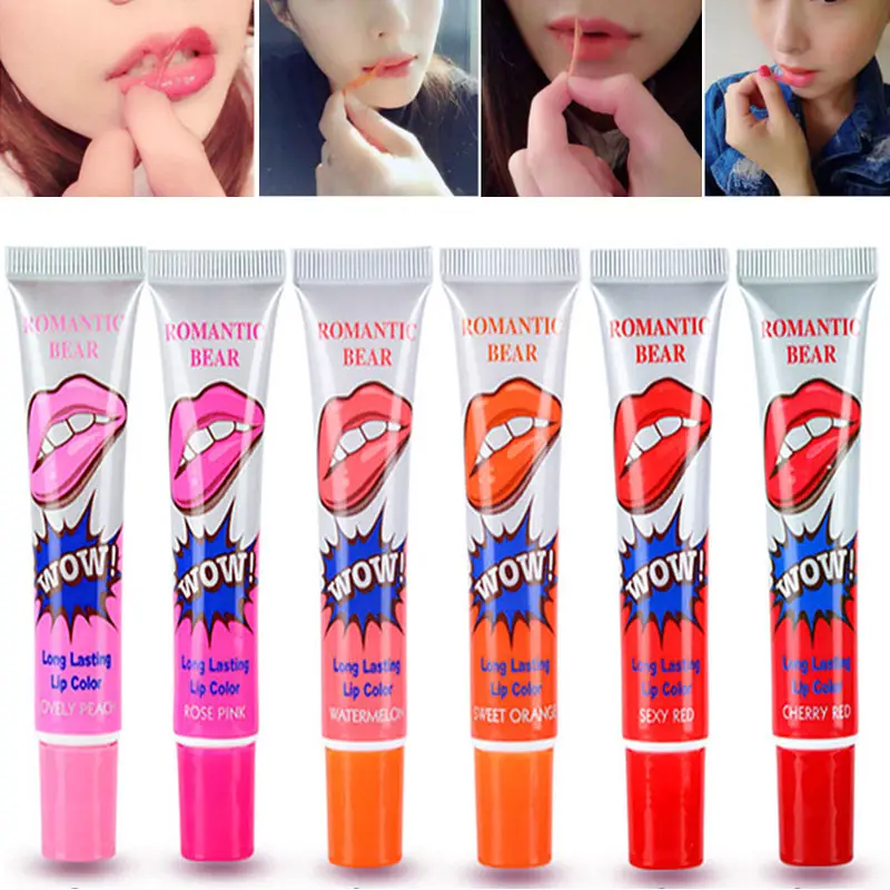 6 צבעים Magic Peel Off שפתון נוזלי עמיד למים עמיד למים גוון ליפ גלוס לקרוע מדהים קעקוע שפתיים איפור נשים קוסמטיקה — image 2