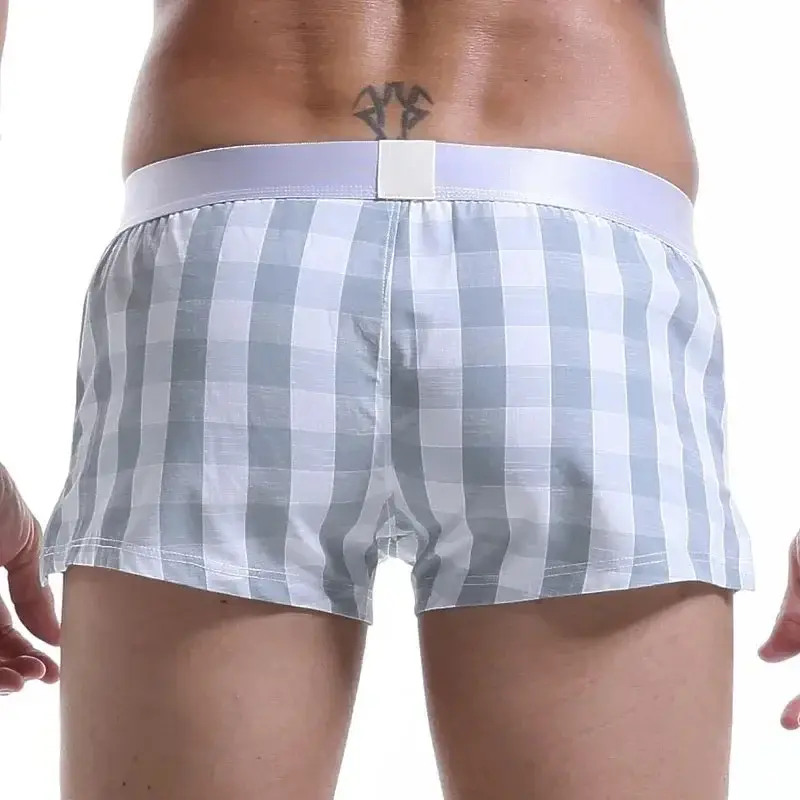 Men Cotton Boxers Shorts Loose Multicolor Male Plaid Underwear Homewear Comfortable Arrow Pants — image 4