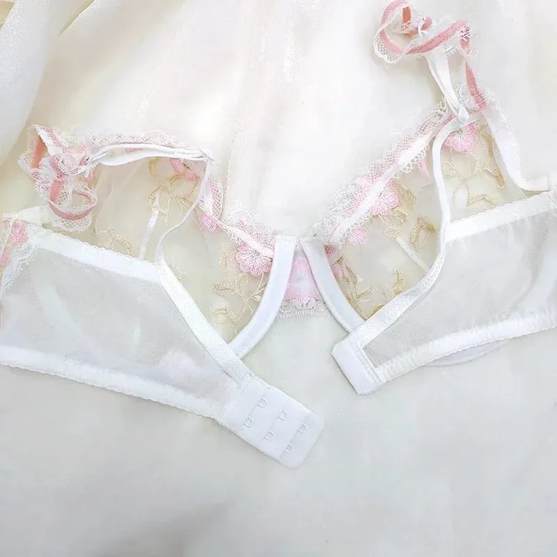 Κέντημα δαντέλα Push-Up Σετ σουτιέν Full Bust Petite Ρυθμιζόμενη Στήριξη Ανύψωσης Αντι-Χαλαρώματος Αναπνεύσιμα σέξι εσώρουχα για γυναίκες — image 3
