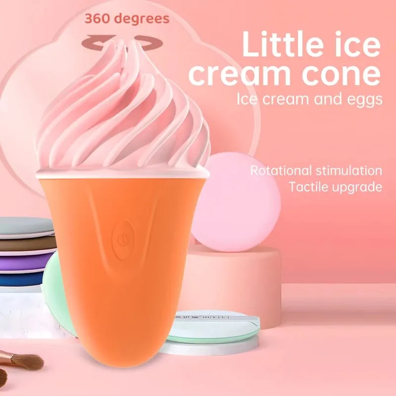 Ice cream shape vibrating masturbator 360 degree wrapping wrap endurance exerciser portable adult sex toy