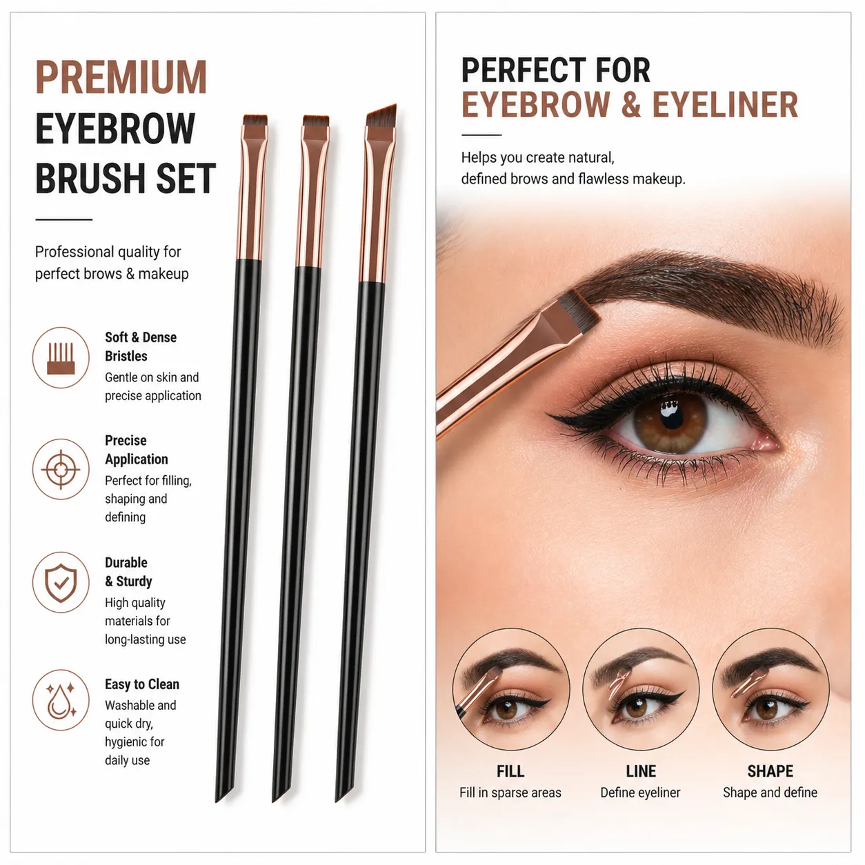 Eyeliner Brush Brow Brow Brushes Brushes Brushes Set Fine Angled Point Angled Slanted Tinting Ultra Thin Flat Flat Makeup Premium Eye — image 2