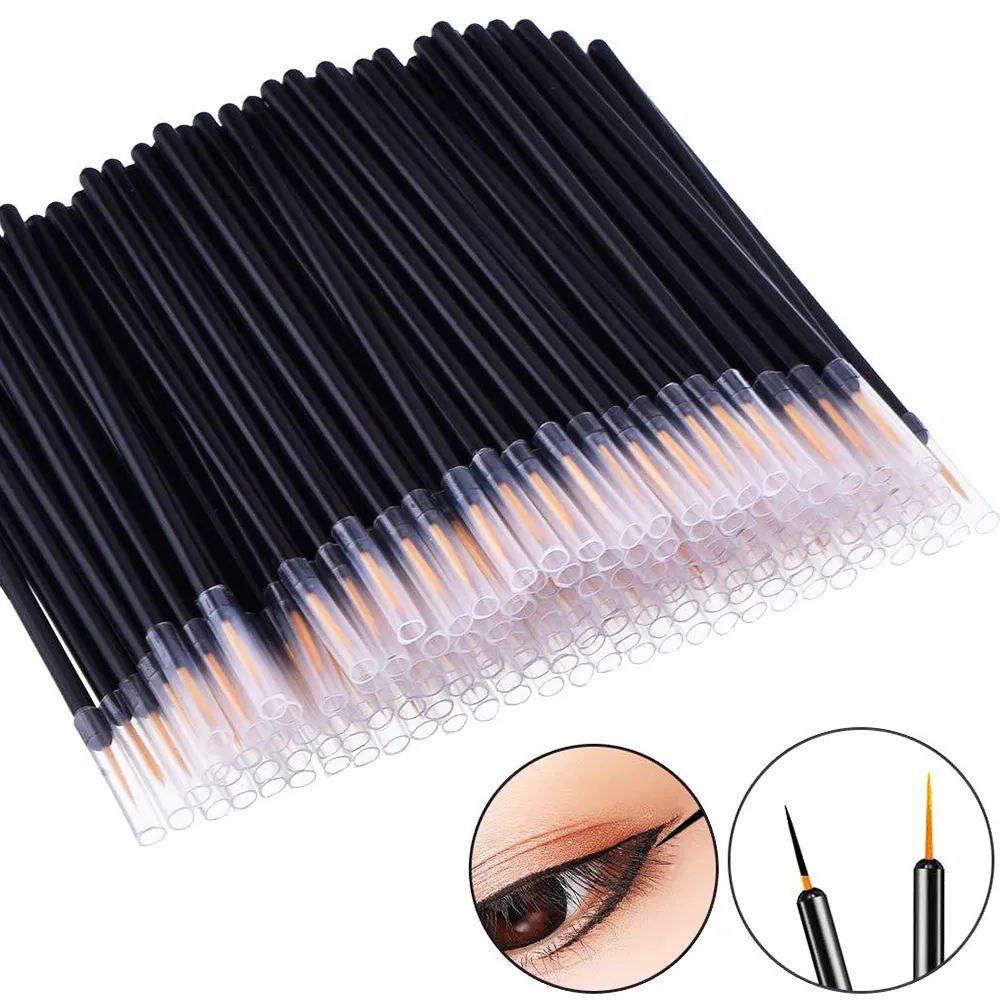 50/100 τμχ Βούρτσες Eyeliner Βούρτσες Εφαρμογής Σκιών Βλεφαρίδων Βούρτσα χειλιών για Ζωγραφική Νυχιών Εργαλείο στυλό Εργαλείο στυλό Ραβδί βλεφαρίδων ματιών