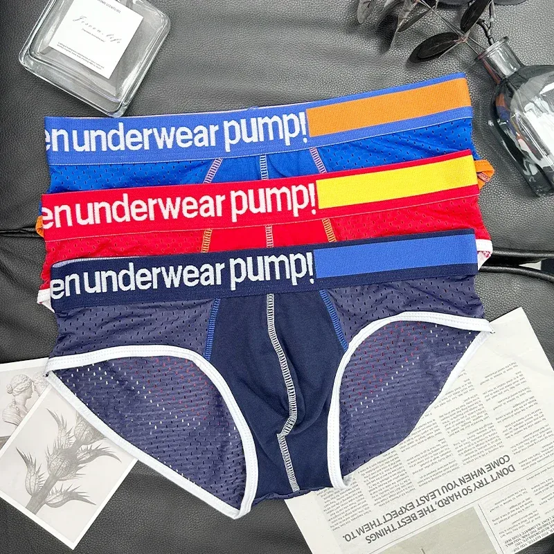 Men's Low Waist Slimming Mesh Briefs U Convex Pouch Elastic Waistband Breathable Colorful Jockstrap Underwear — image 5