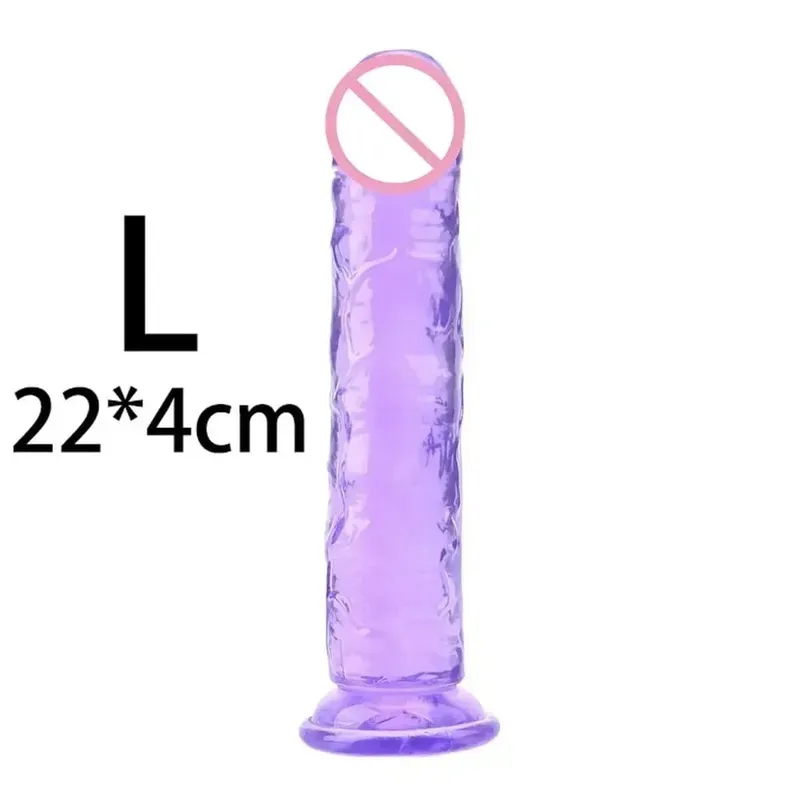 Cheap Women Erotic Anal 5 Colors Big Transparent Dildo Suction Cup Jelly Dick Sex Toys Soft Clitori Vaginal Masturbators Penis — image 16