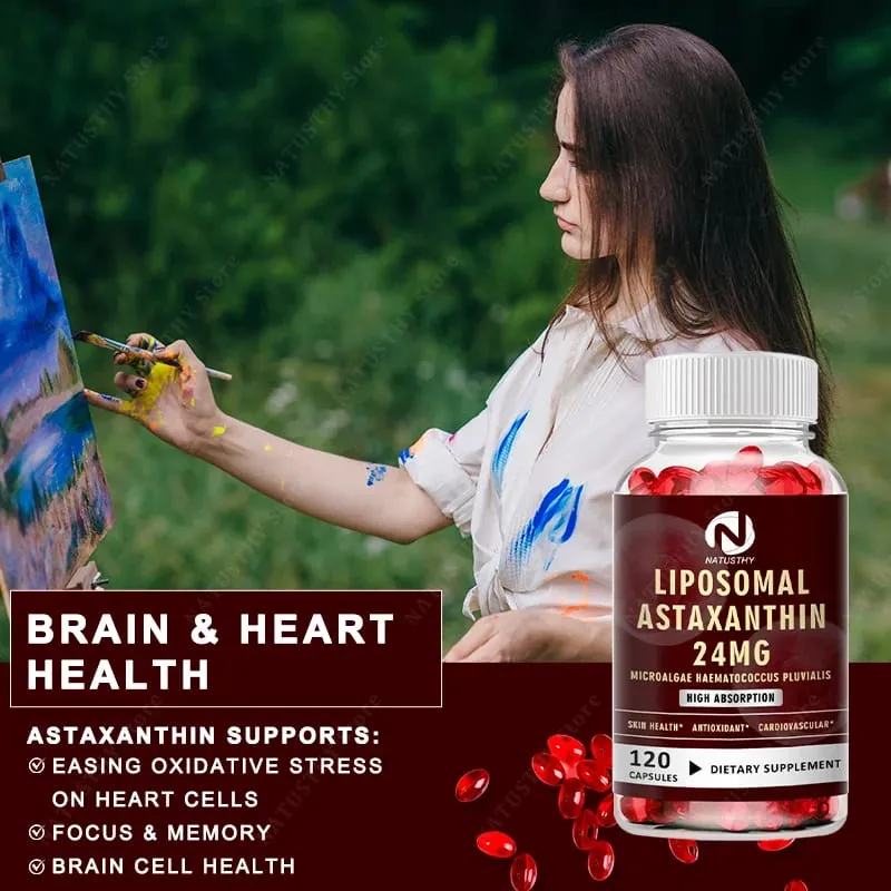 קפסולת Haematococcus Pluvialis Astaxanthin - Liposomal Astaxanthin 24mg - נוגד חמצון טבעי בריאות העור והעיניים ובריאות החיסון — image 5