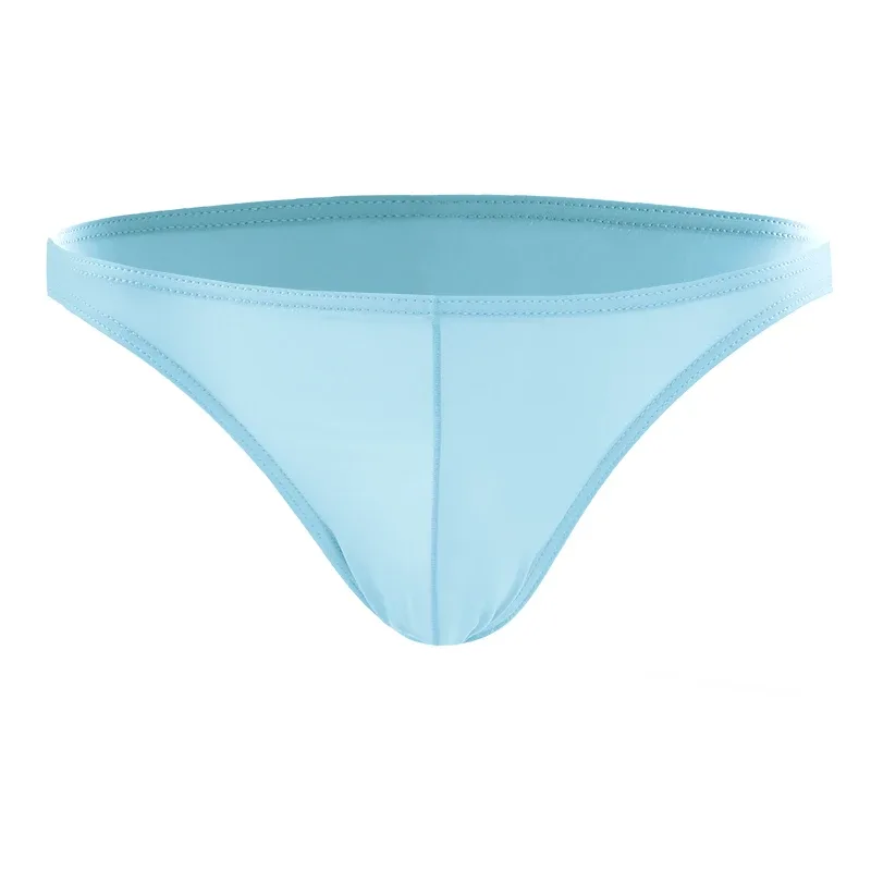 3PCS Summer narrow edge men sports breathable ice silk underpants thin sexy low waist tight seamless small triangle pants — image 4