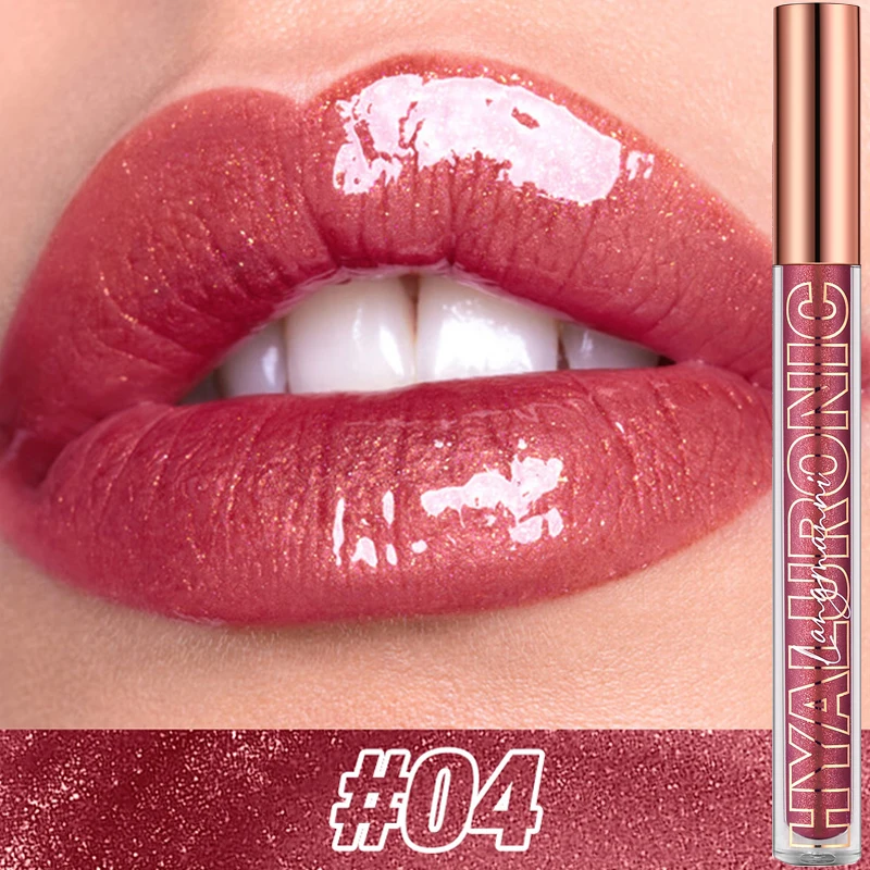 Pearlescent Glitter Plumping Lip Gloss Diamond Glitter Nude Pink Liquid Lipstick Shiny Glass αδιάβροχο Sexy Lip Tint Lip Makeup — image 6