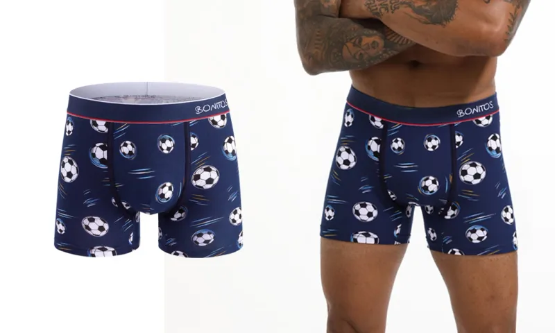 6 Pieces Solid Color Men's Panties BONITOS Letter Waistband Boxer Briefs Cotton Underwear Mens Boxers Classic Men Underpants — image 2