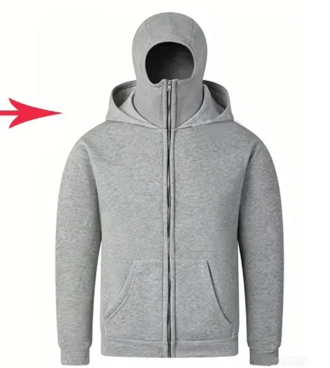Men's and Women's Berets - Rock Style - Fall/Winter Collection - New Product - Double-Layered Hooded Sweatshirt - Zipper Jacket — image 9