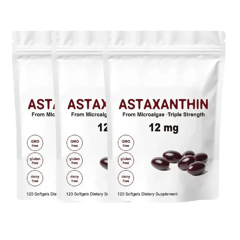 Triple Strength Astaxanthin 12mg - Natural Astaxanthin Antioxidant Supplement Non-GMO Verified & Gluten - 120 Softgels